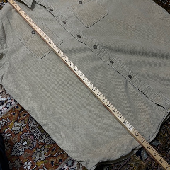 LL Bean Mens XXL Corduroy Flannel Lined Shirt Jacket Tan Beige - Picture 5 of 5